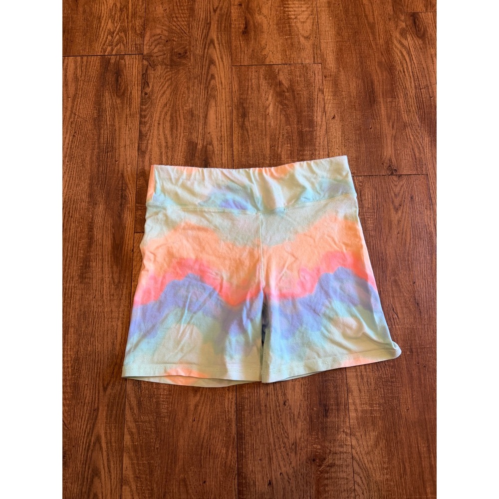 Justice Girls XL Plus Pastel Tie Dye Bike Shorts High Rise Athletic Multicolor